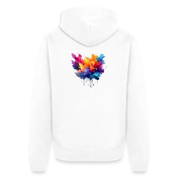 Color explosion color flow - Unisex Premium Organic Zip Hoodie - white - Back - Thijin (182cm)