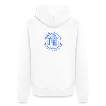 Rise of the Feline Era (für helle Hintergründe) - Unisex Premium Bio Zip Hoodie - Weiß - Hinten - Thijin (182cm)