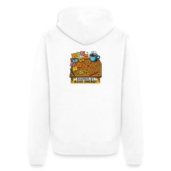 ADHD Energy: Flow of Ideas at the Coffee Table - Unisex Premium Organic Zip Hoodie - white - Back - Thijin (182cm)
