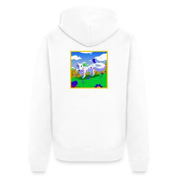 loup_blanc - Unisex Premium Organic Zip Hoodie - white - Back - Thijin (182cm)