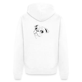 Pug drawing - Unisex Premium Organic Zip Hoodie - white - Back - Thijin (182cm)