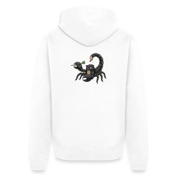 Le Scorpion avec des fléchettes - Veste à capuche bio Premium Unisexe - blanc - Dos - Thijin (182cm)