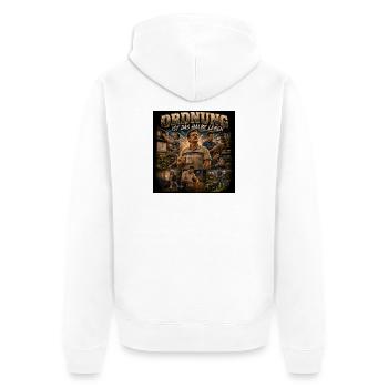 Ordnung ist das halbe Leben - Unisex Premium Bio Zip Hoodie - Weiß - Hinten - Thijin (182cm)