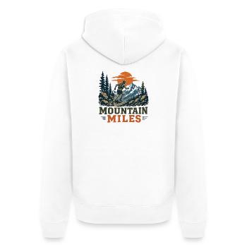 Trail Running - Mountain Miles - Unisex Premium Organic Zip Hoodie - white - Back - Thijin (182cm)