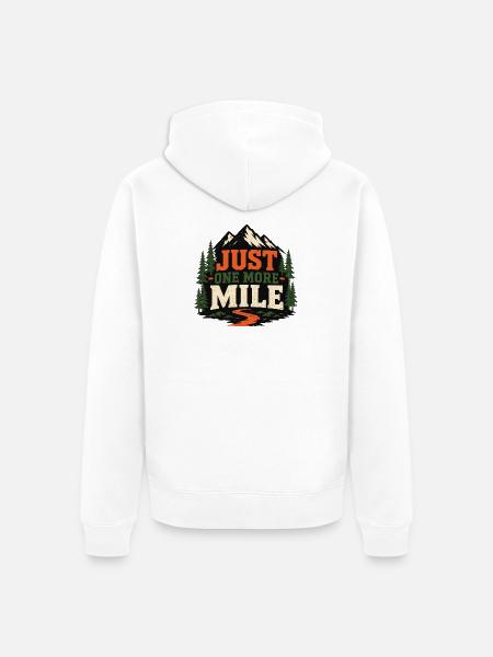 Course en sentier - Plus qu’un mile - Veste à capuche bio Premium Unisexe - blanc