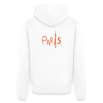 Paris Handgezeichnet Spruch - Unisex Premium Bio Zip Hoodie - Weiß - Hinten - Thijin (182cm)
