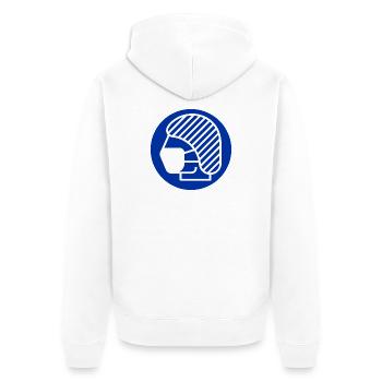 Filet à cheveux et masque facial, médecin, infirmière - Veste à capuche bio Premium Unisexe - blanc - Dos - Thijin (182cm)