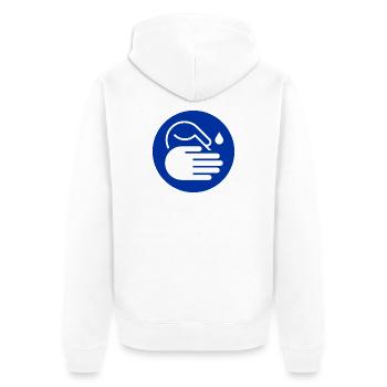 Hände waschen Icon - Unisex Premium Bio Zip Hoodie - Weiß - Hinten - Thijin (182cm)
