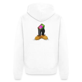 TAKEN PROFILE - Unisex Premium Organic Zip Hoodie - white - Back - Thijin (182cm)