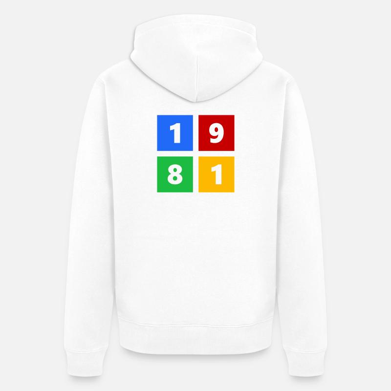 1981 - Veste à capuche bio Premium Unisexe - blanc