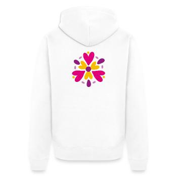 Yoga Pink Hearts Mandala Coloré Love Yogi décoration - Veste à capuche bio Premium Unisexe - blanc - Dos - Thijin (182cm)