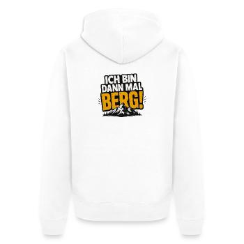 Ich Bin Dann Mal Berg - Lustiges Wander Outfit  - Unisex Premium Bio Zip Hoodie - Weiß - Hinten - Thijin (182cm)