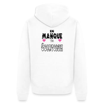 Lacking Courtesy - Unisex Premium Organic Zip Hoodie - white - Back - Thijin (182cm)
