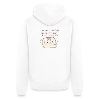 Most Refresh Thing F5 Key Tech Pun - Unisex Premium Organic Zip Hoodie - white - Back - Thijin (182cm)