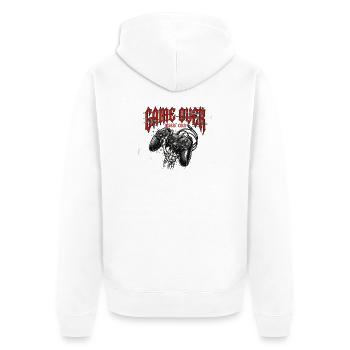 Game Over Retro Controller Grunge - Unisex Premium Bio Zip Hoodie - Weiß - Hinten - Thijin (182cm)