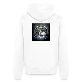 Canard Ailé Steampunk Cosmique - Veste à capuche bio Premium Unisexe - blanc - Dos - Thijin (182cm)