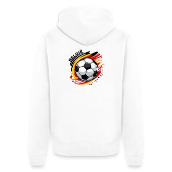 Belgischer Fußball - Unisex Premium Bio Zip Hoodie - Weiß - Hinten - Thijin (182cm)