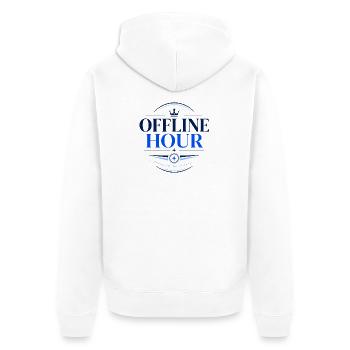 Offline Hour Crown Badge - Unisex Premium Organic Zip Hoodie - white - Back - Thijin (182cm)