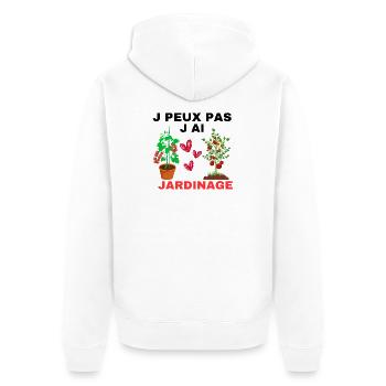 J peux pas j ai Jardinage - Veste à capuche bio Premium Unisexe - blanc - Dos - Thijin (182cm)