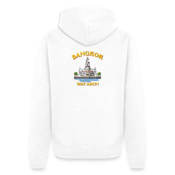 Bangkok Wat Arun - Unisex Premium Bio Zip Hoodie - Weiß - Hinten - Thijin (182cm)