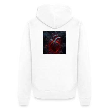Cœur Cyberpunk – Biomécanique - Veste à capuche bio Premium Unisexe - blanc - Dos - Thijin (182cm)