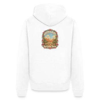 Parc national de Capitol Reef, États-Unis, Vintage de l’Utah - Veste à capuche bio Premium Unisexe - blanc - Dos - Thijin (182cm)