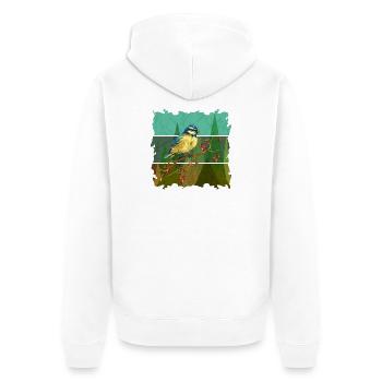 Oiseau coloré - Veste à capuche bio Premium Unisexe - blanc - Dos - Thijin (182cm)