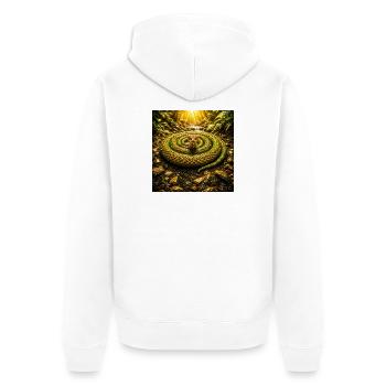 Sun-crowned cobra snake in the jungle - Unisex Premium Organic Zip Hoodie - white - Back - Thijin (182cm)