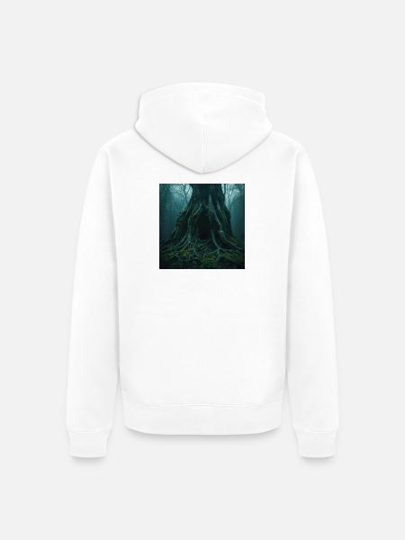 Ancient Oak – Eingang zur Unterwelt - Unisex Premium Bio Zip Hoodie - Weiß