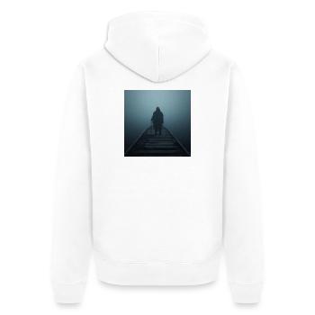Porteur d’âme – Mort sur le pont - Veste à capuche bio Premium Unisexe - blanc - Dos - Thijin (182cm)
