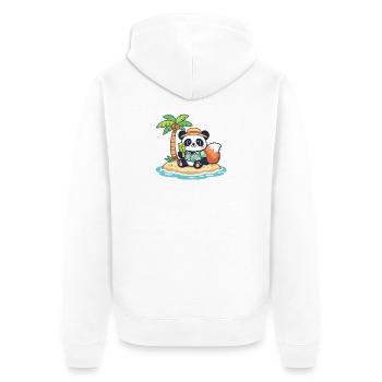 Panda Beach Island Hawaiian Style - Unisex Premium Organic Zip Hoodie - white - Back - Thijin (182cm)