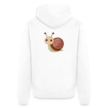 Baby snail - Unisex Premium Organic Zip Hoodie - white - Back - Thijin (182cm)