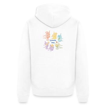 Summer Vibes : Illustration de verres à boisson colorés - Veste à capuche bio Premium Unisexe - blanc - Dos - Thijin (182cm)