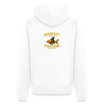 Mindset Goldfisch-Geschirr - Unisex Premium Bio Zip Hoodie - Weiß - Hinten - Thijin (182cm)