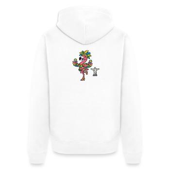 Samba Flamingo with Maracas - Unisex Premium Organic Zip Hoodie - white - Back - Thijin (182cm)