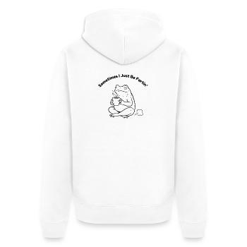 Sometimes I Just Be Fartin Frosch Kaffee - Unisex Premium Bio Zip Hoodie - Weiß - Hinten - Thijin (182cm)