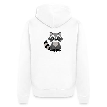 Petit raton laveur mignon - Veste à capuche bio Premium Unisexe - blanc - Dos - Thijin (182cm)