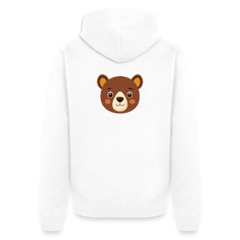 Cute bear face - Unisex Premium Organic Zip Hoodie - white - Back - Thijin (182cm)