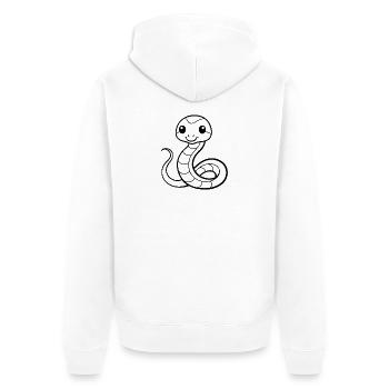 Petit serpent mignon - Veste à capuche bio Premium Unisexe - blanc - Dos - Thijin (182cm)