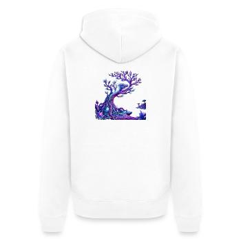 Magic Crystal Dragon Tree - Unisex Premium Organic Zip Hoodie - white - Back - Thijin (182cm)