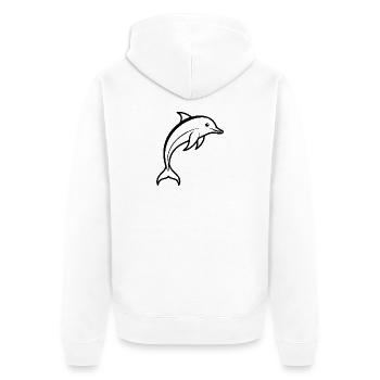 Dolphin - Unisex Premium Organic Zip Hoodie - white - Back - Thijin (182cm)