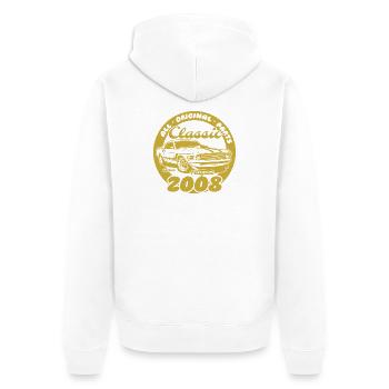 18e anniversaire - Classic Musclecar 08/2008 - Veste à capuche bio Premium Unisexe - blanc - Dos - Thijin (182cm)