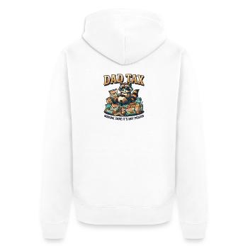 Dad Tax Snack Raccoon Tee - Unisex Premium Organic Zip Hoodie - white - Back - Thijin (182cm)
