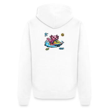 Éclaboussure néon en jet ski Axolotl - Veste à capuche bio Premium Unisexe - blanc - Dos - Thijin (182cm)