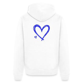 Cœur - Veste à capuche bio Premium Unisexe - blanc - Dos - Thijin (182cm)