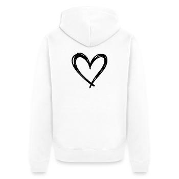 Heart - Unisex Premium Organic Zip Hoodie - white - Back - Thijin (182cm)