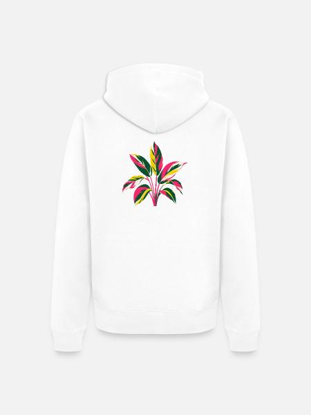 Bunte Tropenpflanze | Botanisches Kunstmotiv - Unisex Premium Bio Zip Hoodie - Weiß