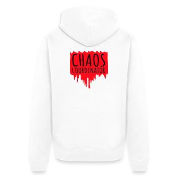 Chaos Coordinator Lustig Titel Eltern Lehrer Logo - Unisex Premium Bio Zip Hoodie - Weiß - Hinten - Thijin (182cm)