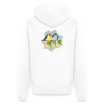 Oiseaux colorés - Veste à capuche bio Premium Unisexe - blanc - Dos - Thijin (182cm)