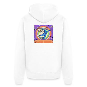 Néon Pop Tennis Star Style Rétro - Veste à capuche bio Premium Unisexe - blanc - Dos - Thijin (182cm)